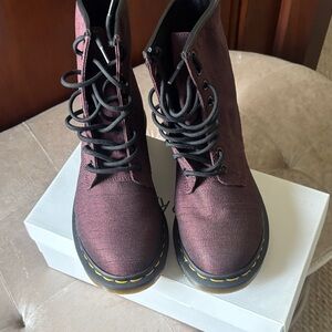 Dr. Martens. Vegan Dark Red Combat Boots